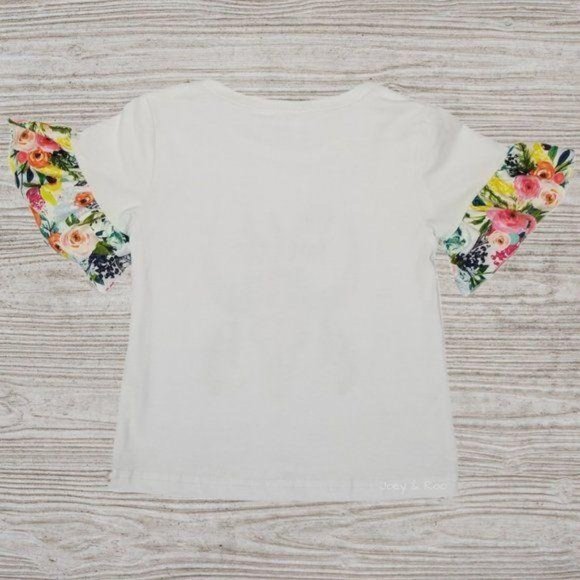 Stay Wild Cow Skull Floral Ruffle Sleeve Top - Picture 3 of 3